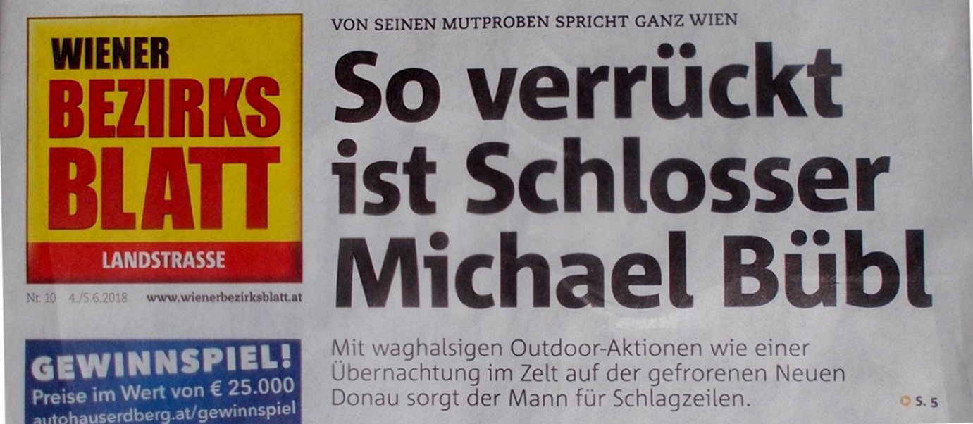 Wiener Bezirksblatt, Headline, Michael B�bl