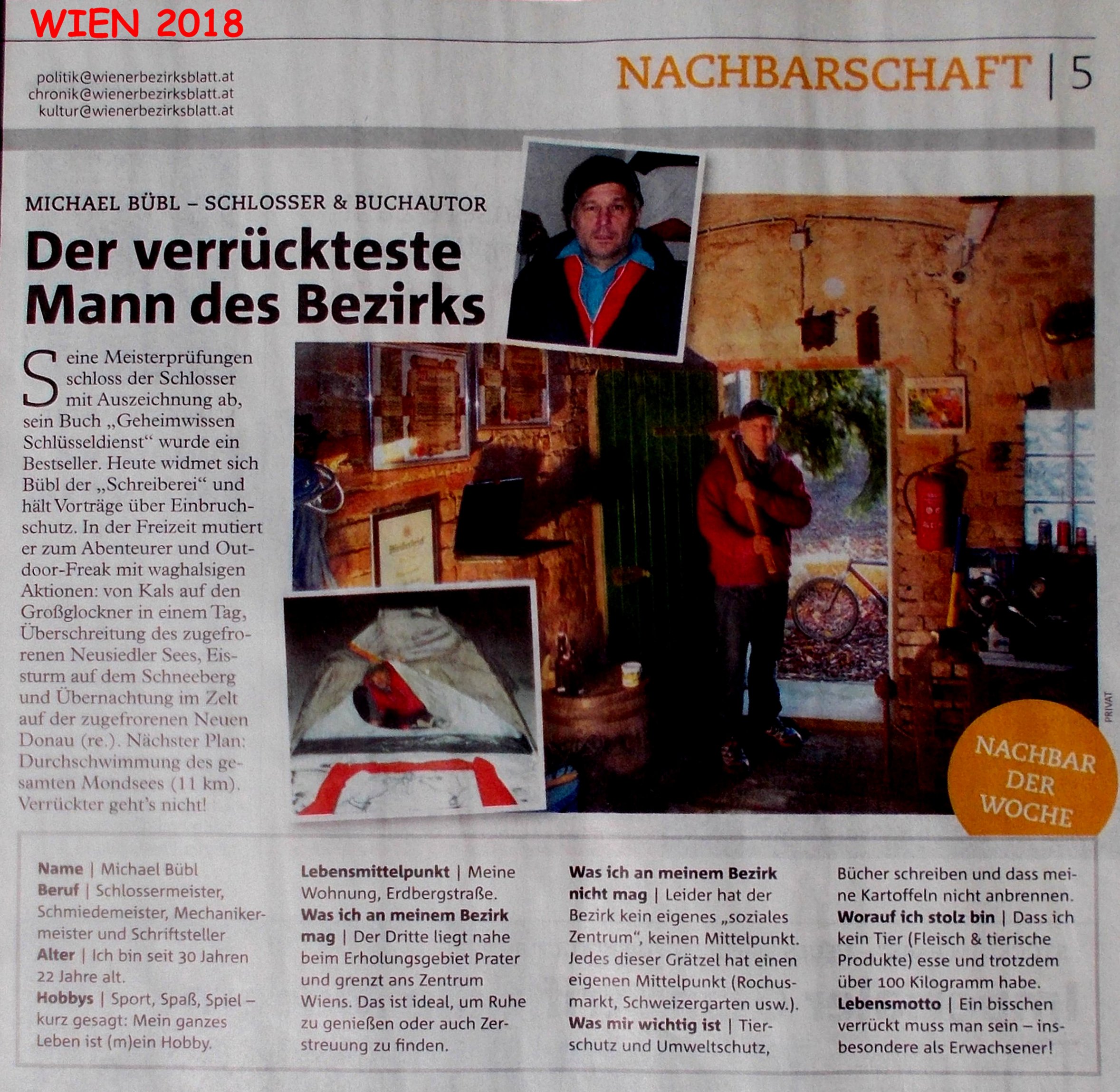 Wiener Bezirksblatt, Michael B�bl