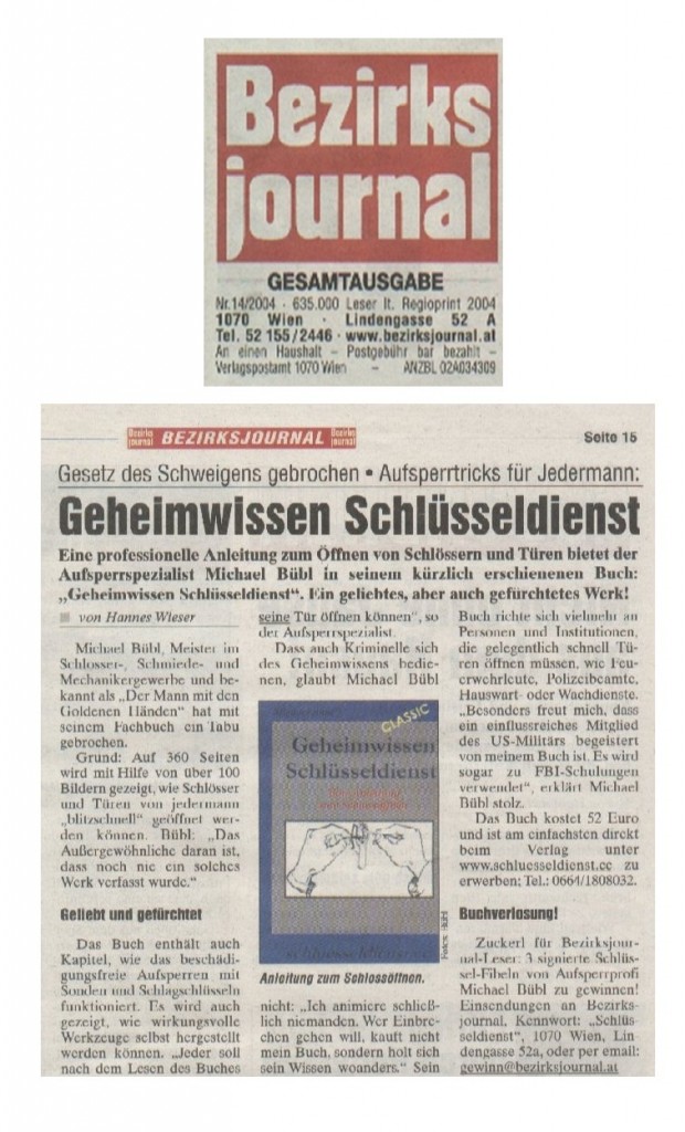 Bezirksjournal-geheimwissen-schluesseldienst-gesamt Bezirksjournal über Geheimwissen Schlüsseldienst - Gesetz des Schweigens gebrochen