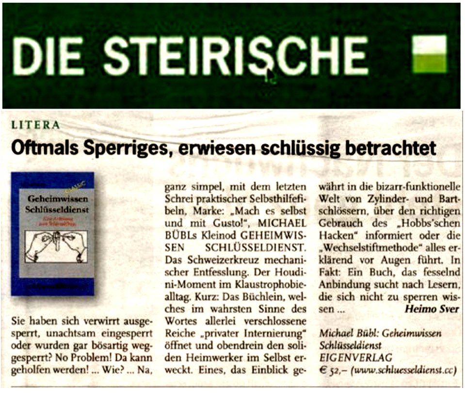 Die-Steirische-Geheimwissen-Schlüsseldienst Die Steirische berichtet über Geheimwissen Schlüsseldienst