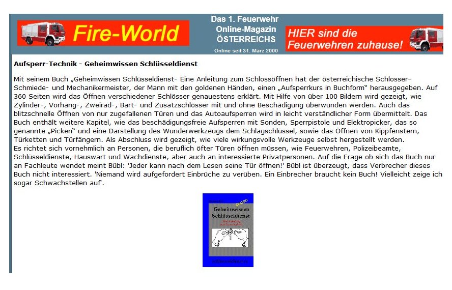 Fireworld-gesamt Online Bericht in Fireworld ´- Österreichische Zeitung für Feuerwehren