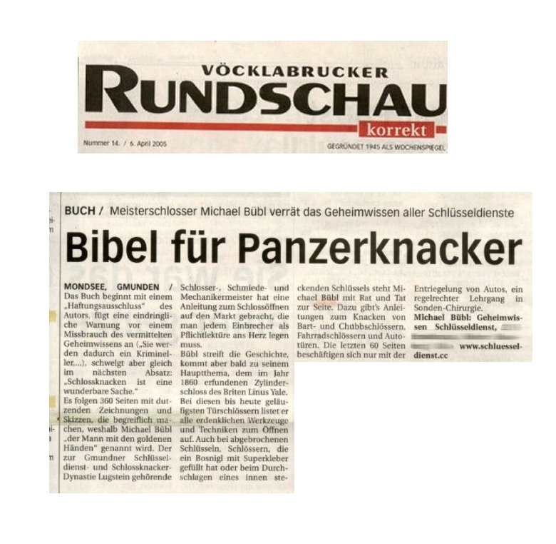 Vöklabrucker Rundschau Vöklabrucker Rundschau berichtet über die Bibel der Panzerknacker