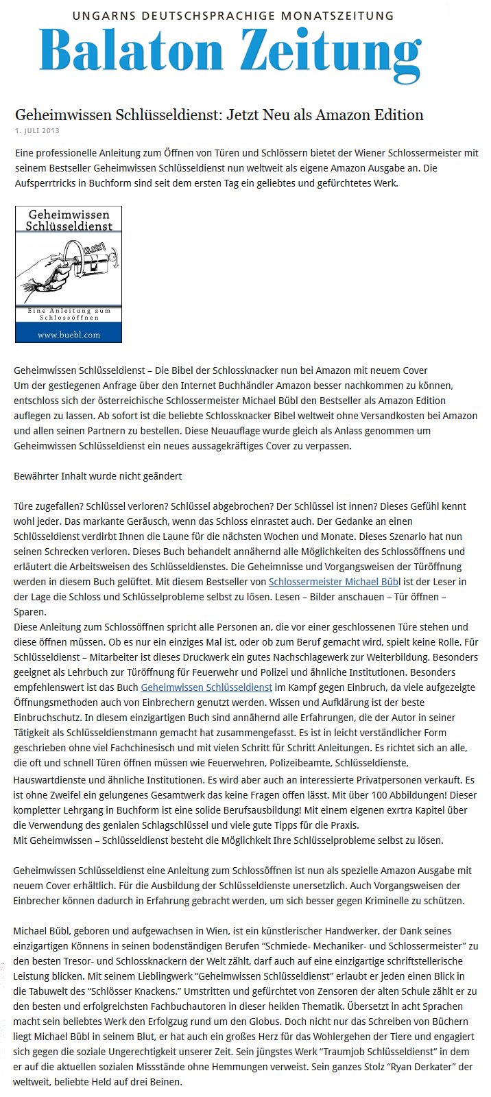balaton-zeitung-komplett Die Balaton Zeitung bringt Bericht über Geheimwissen Schlüsseldienst