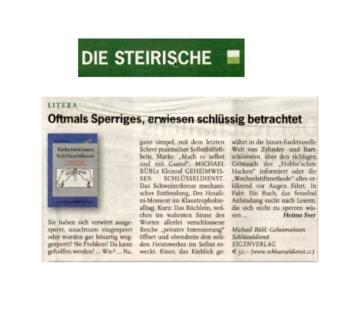 die-steirische Die Steirische berichtet über Geheimwissen Schlüsseldienst