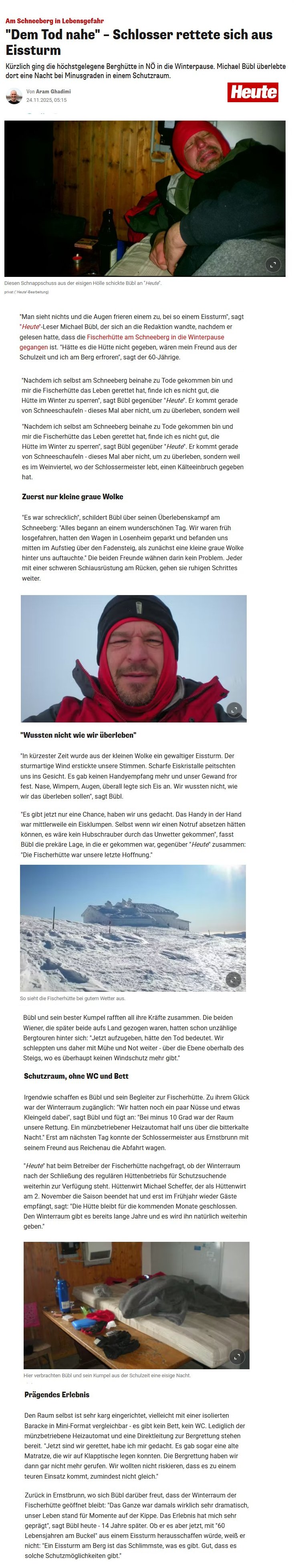 heute-schneeberg-online25 Heute berichtet über die Schneeberghölle von Michael Bübl - einige Jahre später