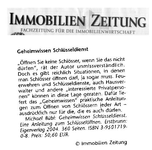 immobilienzeitung Geheimwissen Schlüsseldienst in der Immobilienzeitung