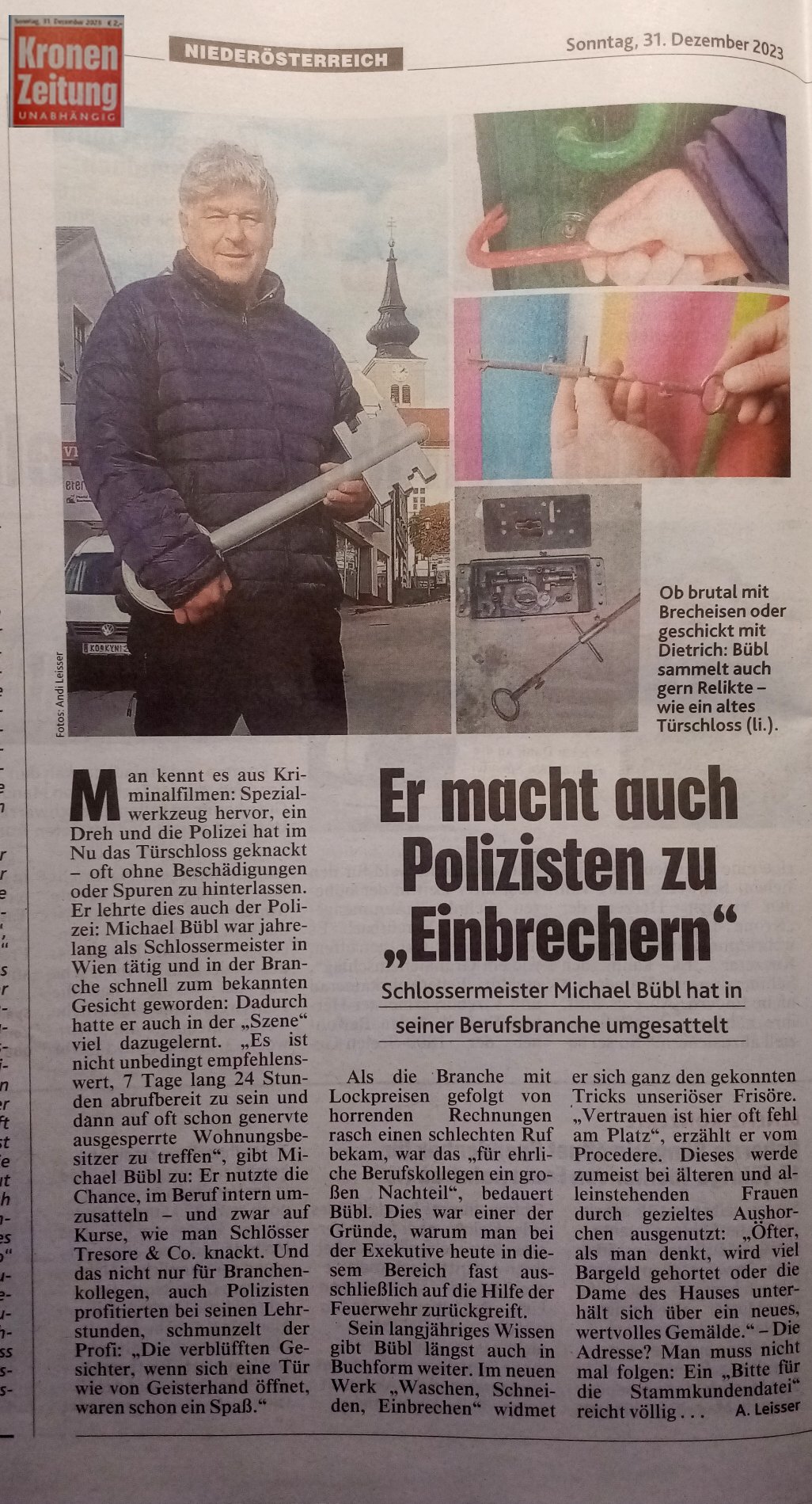 krone-waschen-sonntag Bericht über Michael Bübl in der Krone