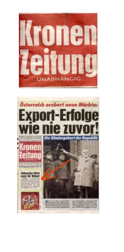 kronenzeitung Titel Aufregung um Geheimwissen Schlüsseldienst - Auf der Titelseite der Kronenzeitung