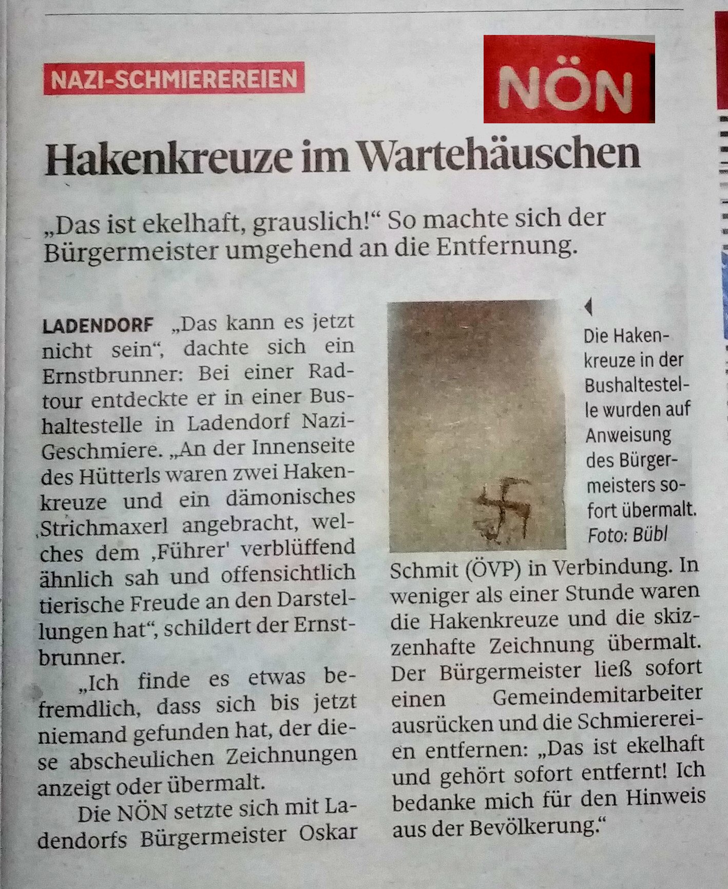 nazi-nön Bild: Michael Bübl Nazizeichnungen in Ladendorf/Mistelbach/Niederösterreich