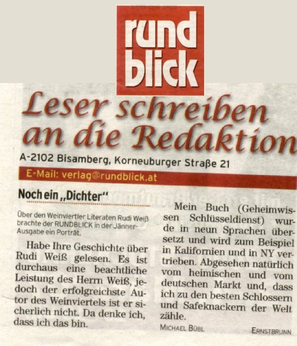 rundblicktext1 Der Rundblick über Michael Bübl