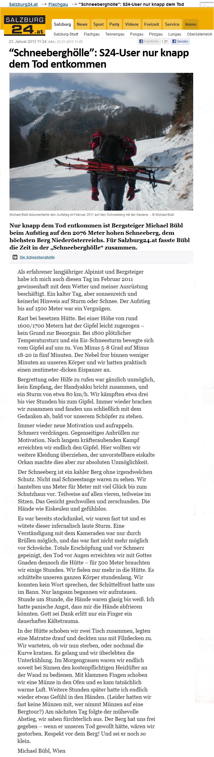 salzburg24-schneeberghoelle Salzburg24 berichet über die Hölle am Schneeberg - Bergunfall von Michael Bübl
