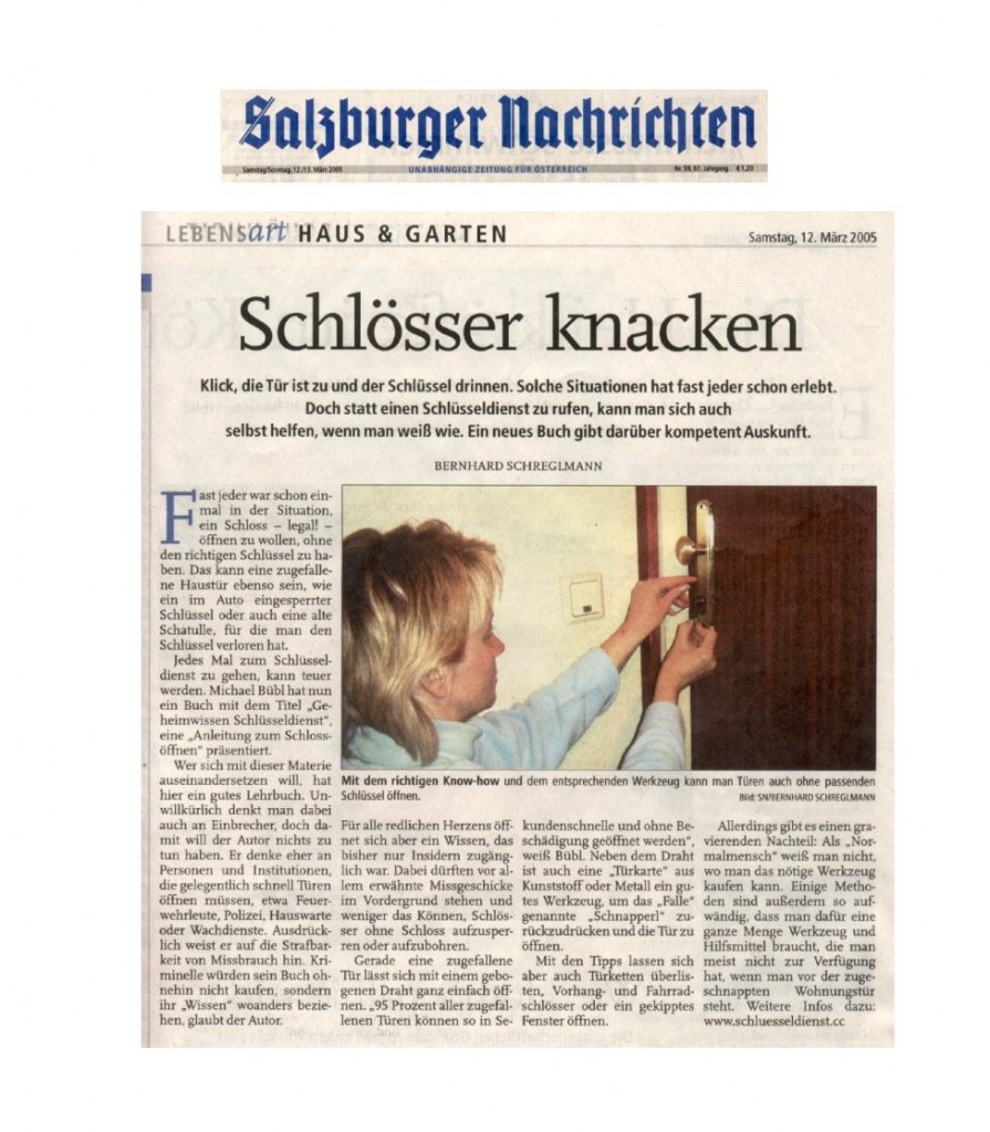 salzburger-nachrichten Salzburger Nachrichten berichten über Geheimwissen Schlüsseldienst