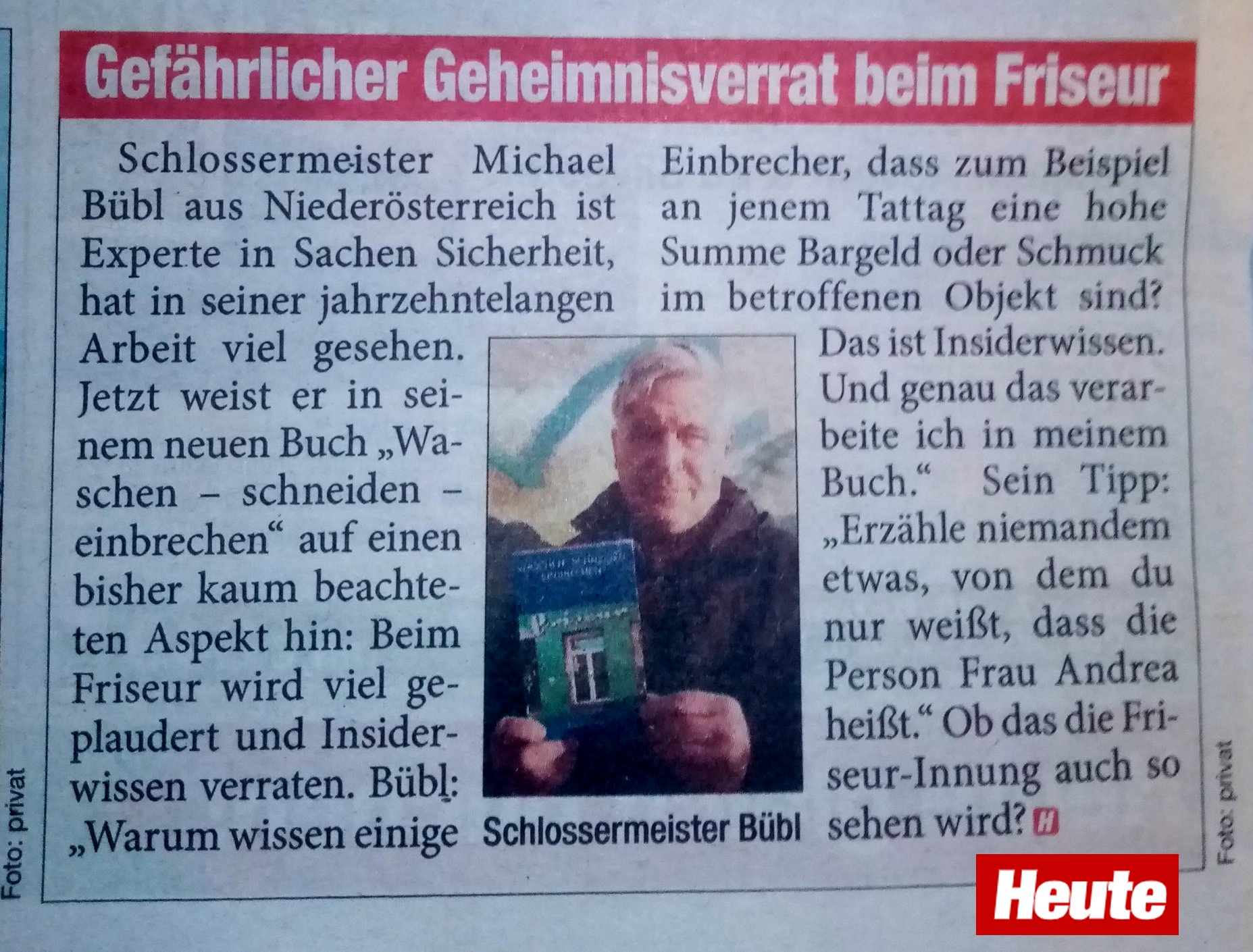 waschen-heute-print Waschen Schneiden Einbrechen in der Tageszeitung HEUTE
