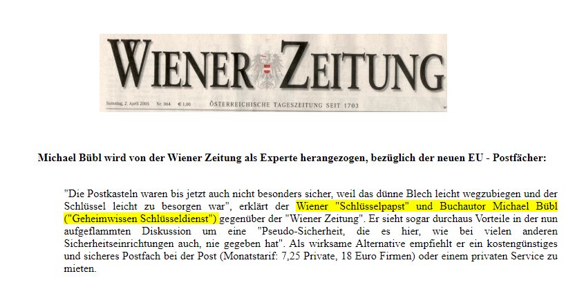 wiener-zeitung-schluesselpapst Die Wiener Zeitung tituliert Michael Bübl als Schlüsselpapst