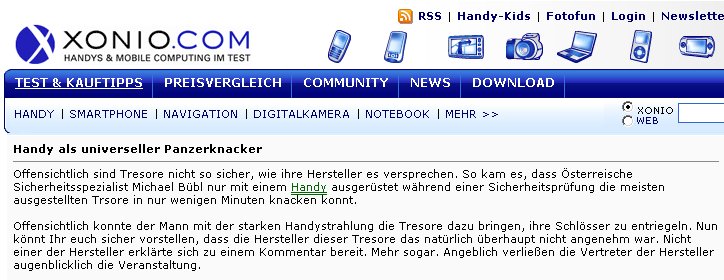 xonio Blog Xonio berichtet über das Handi als Panzerknacker
