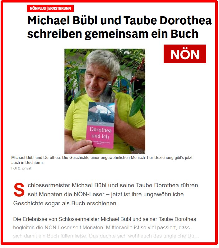 noen-dorothea-buch-online NÖN berichtet über das Buch von Brieftaube Dorothea