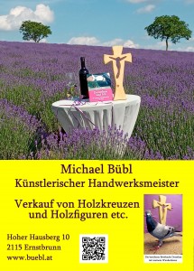 plakat holzkreuz Lavendel Dorothea Kreuz im Lavendelfeld
